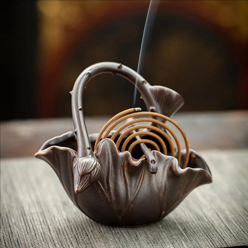 【汀和大福】限時特惠中！高質感【荷葉造型香薰爐】登場，精緻陶瓷手工打造，可放盤香／塔香／蚊香皆適用，客廳、茶室、書房隨便擺都超有品味！