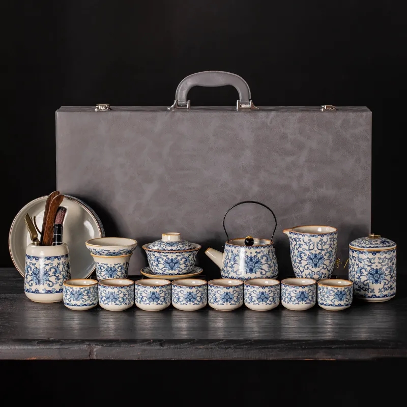 【汀和大福】汝窯青花瓷功夫套裝 品味生活 靜享茶事 【汀和大福】汝窯青花瓷功夫套裝 品味生活 靜享茶事